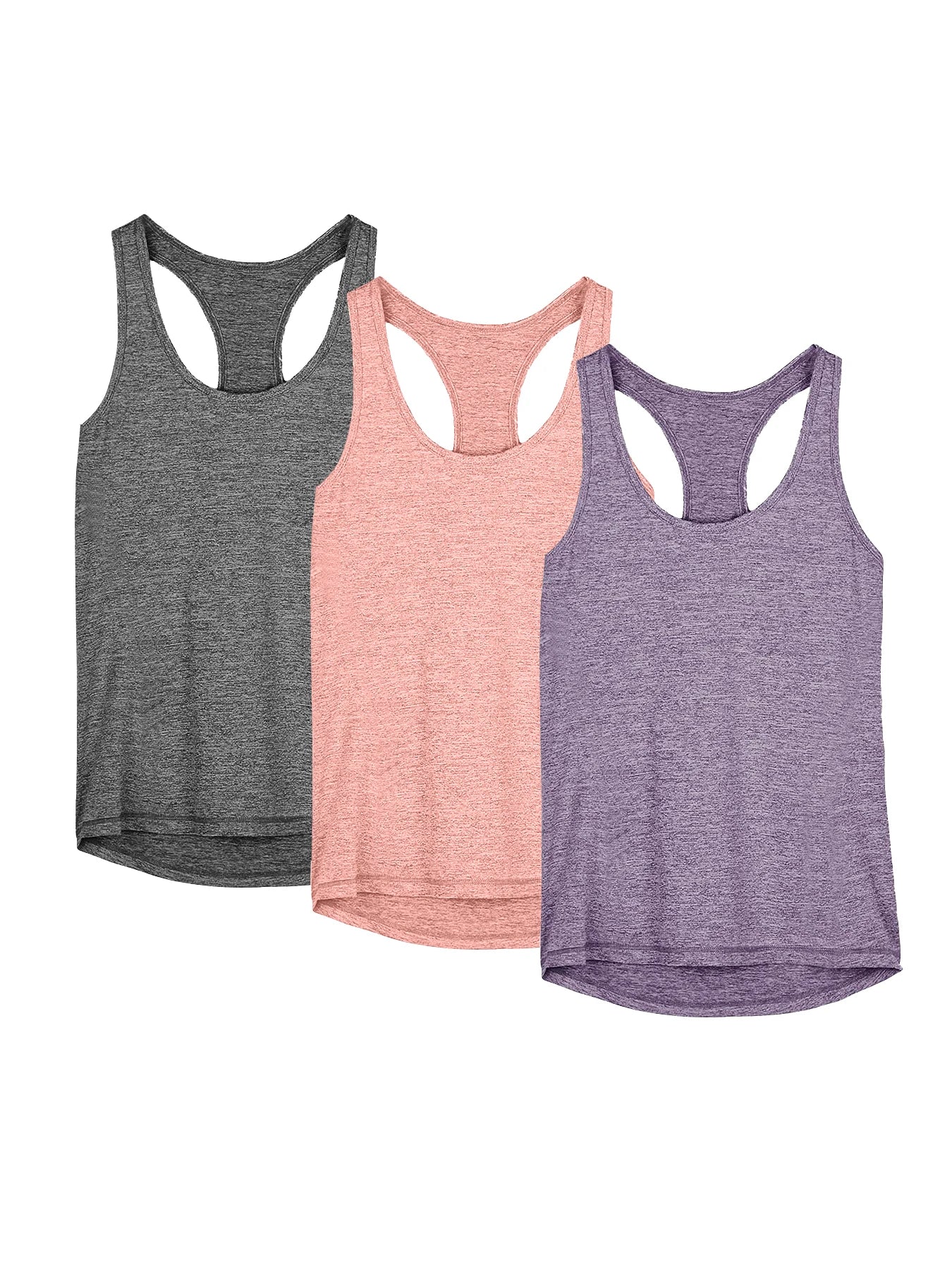 Three Pack Women Sport Tank Tops Loose Fit Yoga Shirts