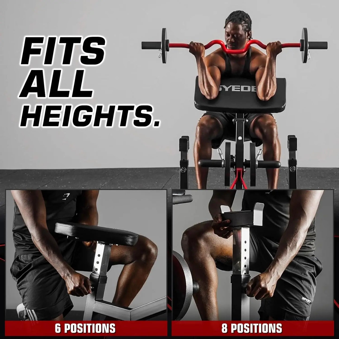 XMSJ Preacher Curl Bench Plate Loaded Bicep Tricep Machine