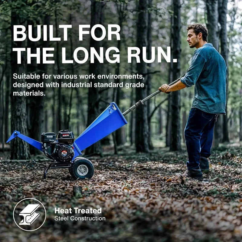 High Concerned 7HP Gas Wood Chipper Shredder Mulcher