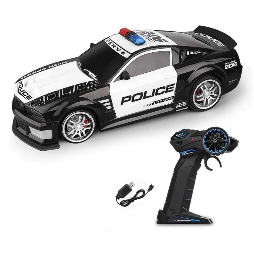 CONUSEA Police RC Car 2.4GHz Lights Durable Chase Vehicle
