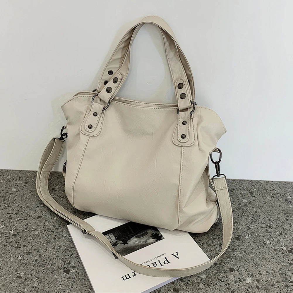 Women PU Leather Shoulder Crossbody Bag Casual Hobo Tote