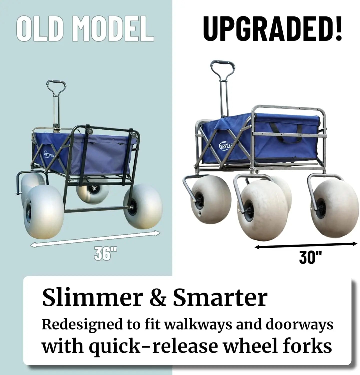 XMSJ Beach Cart With 13 Balloon Wheels Wagon Pump Included