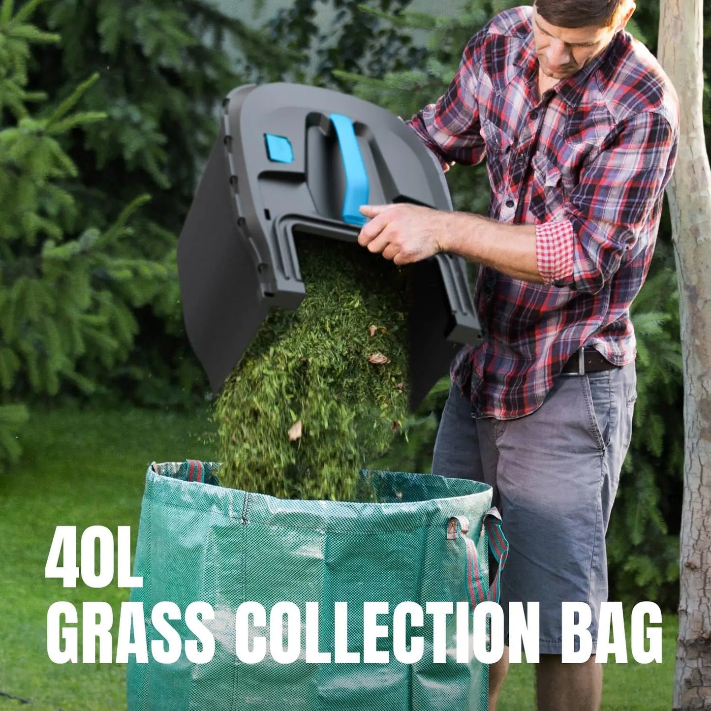 XMSJ 2x20V Cordless Electric Lawn Mower Brushless Push