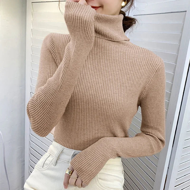 Heliar Women Cashmere Turtleneck Knit Sweater Soft Pullover