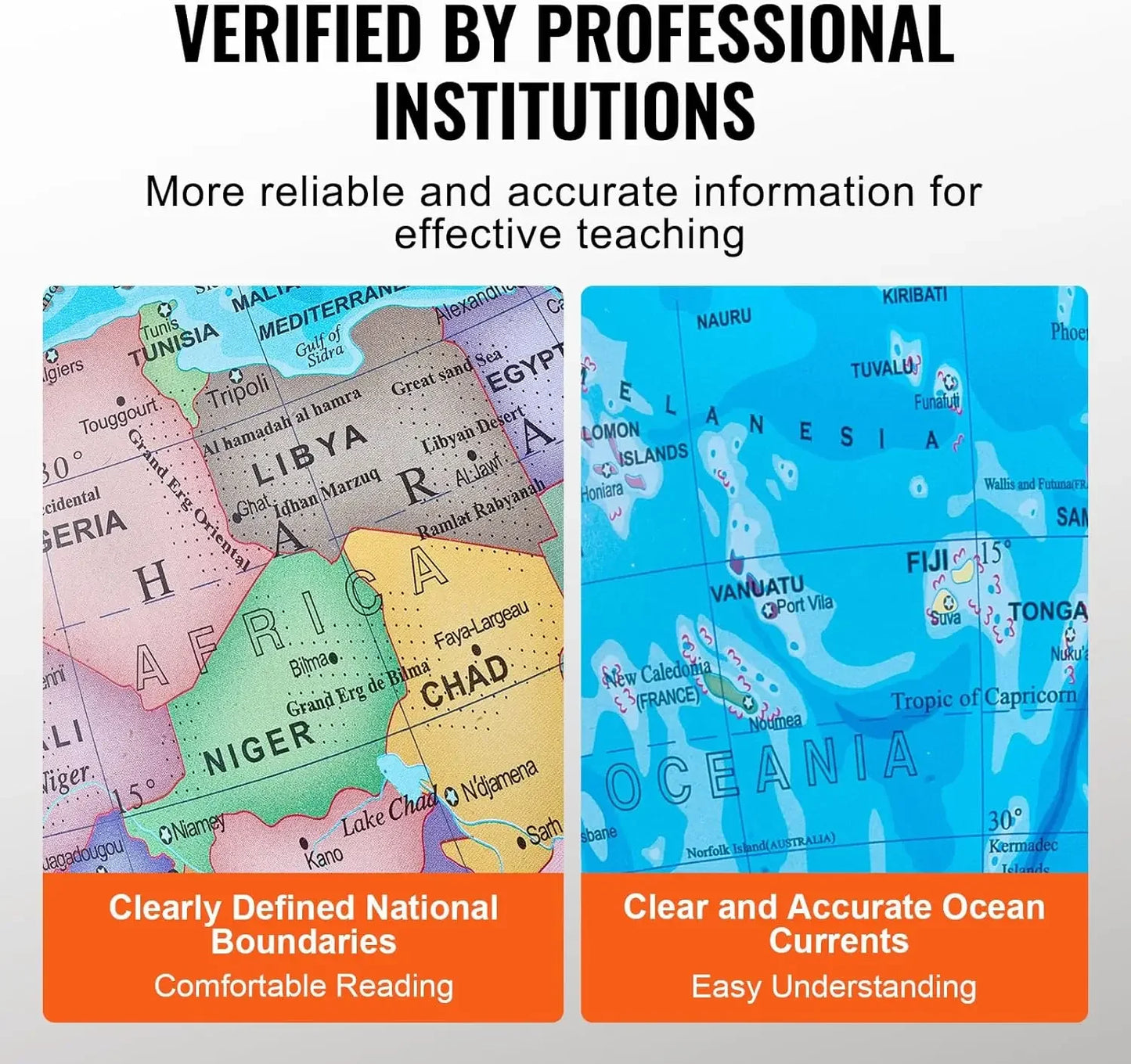 XMSJH Illuminated World Globe With Stand Night Lighting