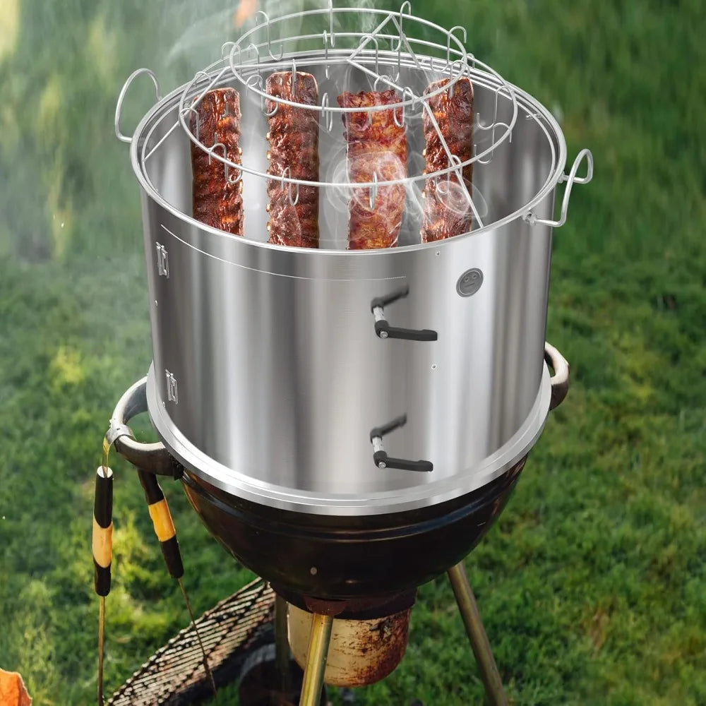 Stainless Steel Rib Hanging Smoking Attachment For Kettle