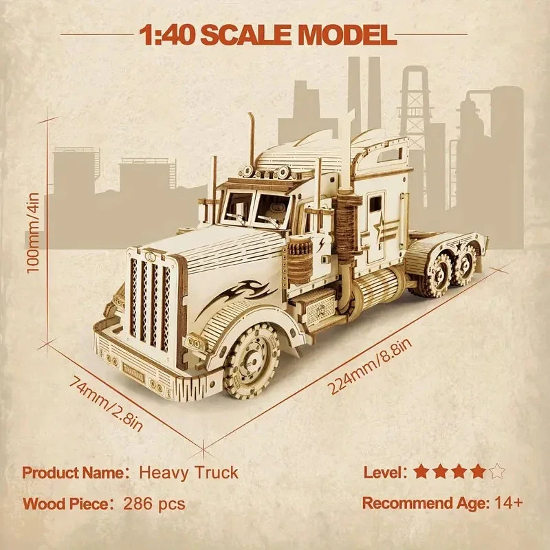 Nu Styles 4Ever Truck DIY 3D Wooden Puzzle Kit For Display