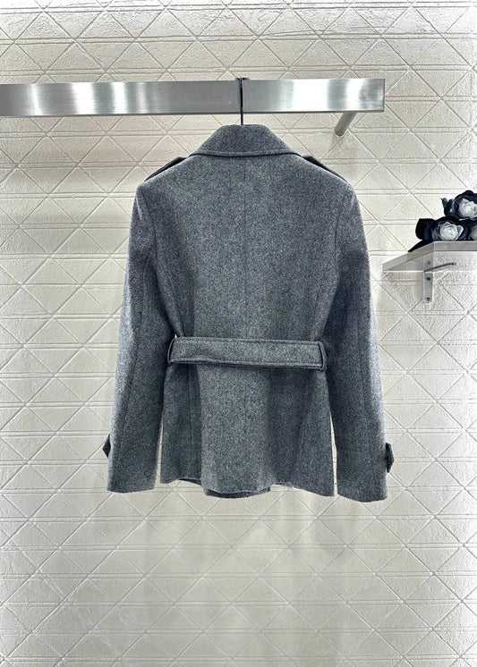 CN Guangdong Wool Coat For Women Belted Double Breasted