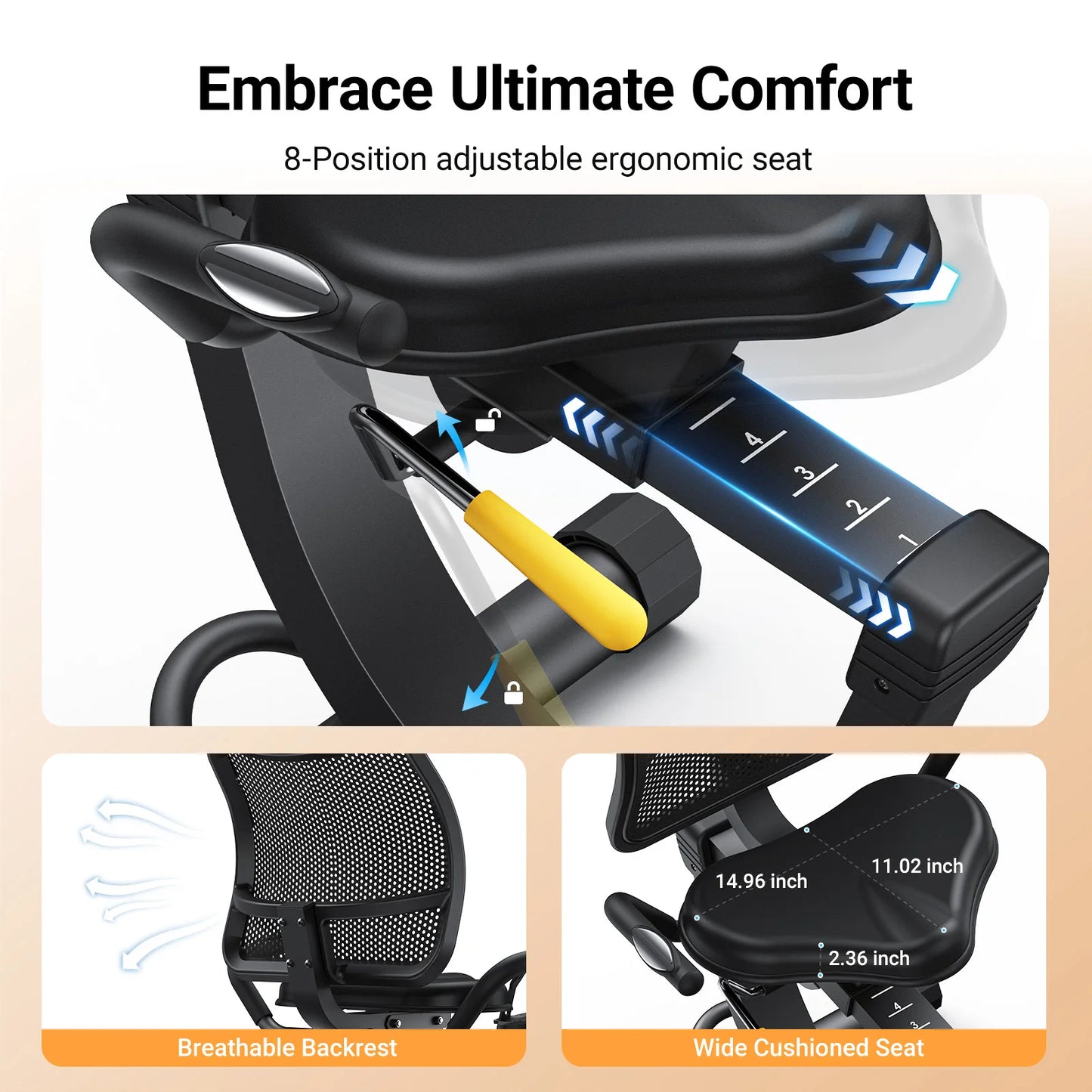 Merach Recumbent Exercise Bike for Home and Commercial