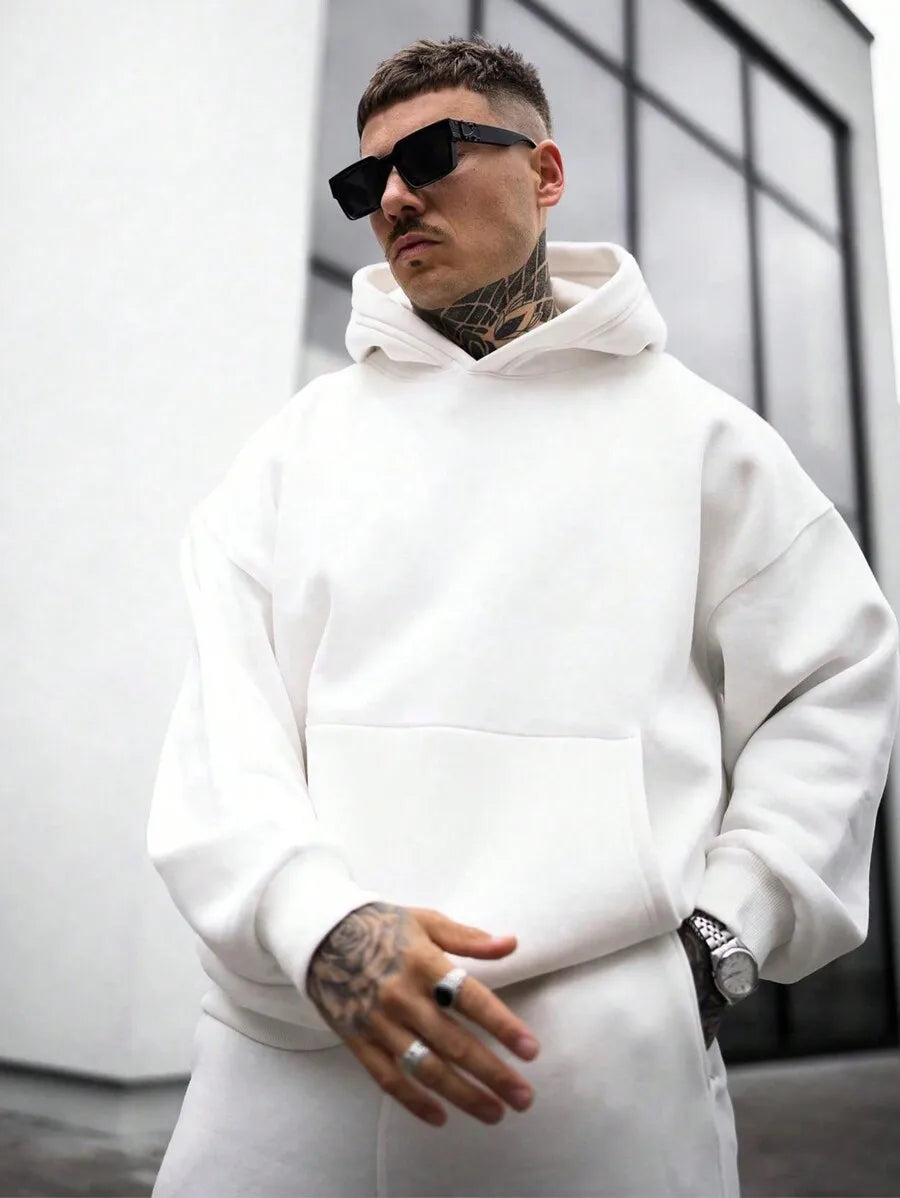 Men's Streetwear Hoodie Monogram Print Cotton Comfort