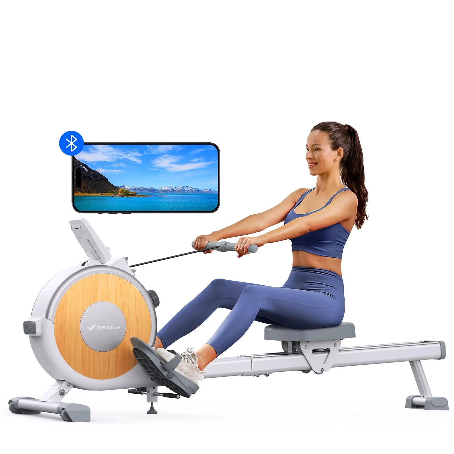 MERACH Magnetic Rowing Machine With 16 Levels Resistance
