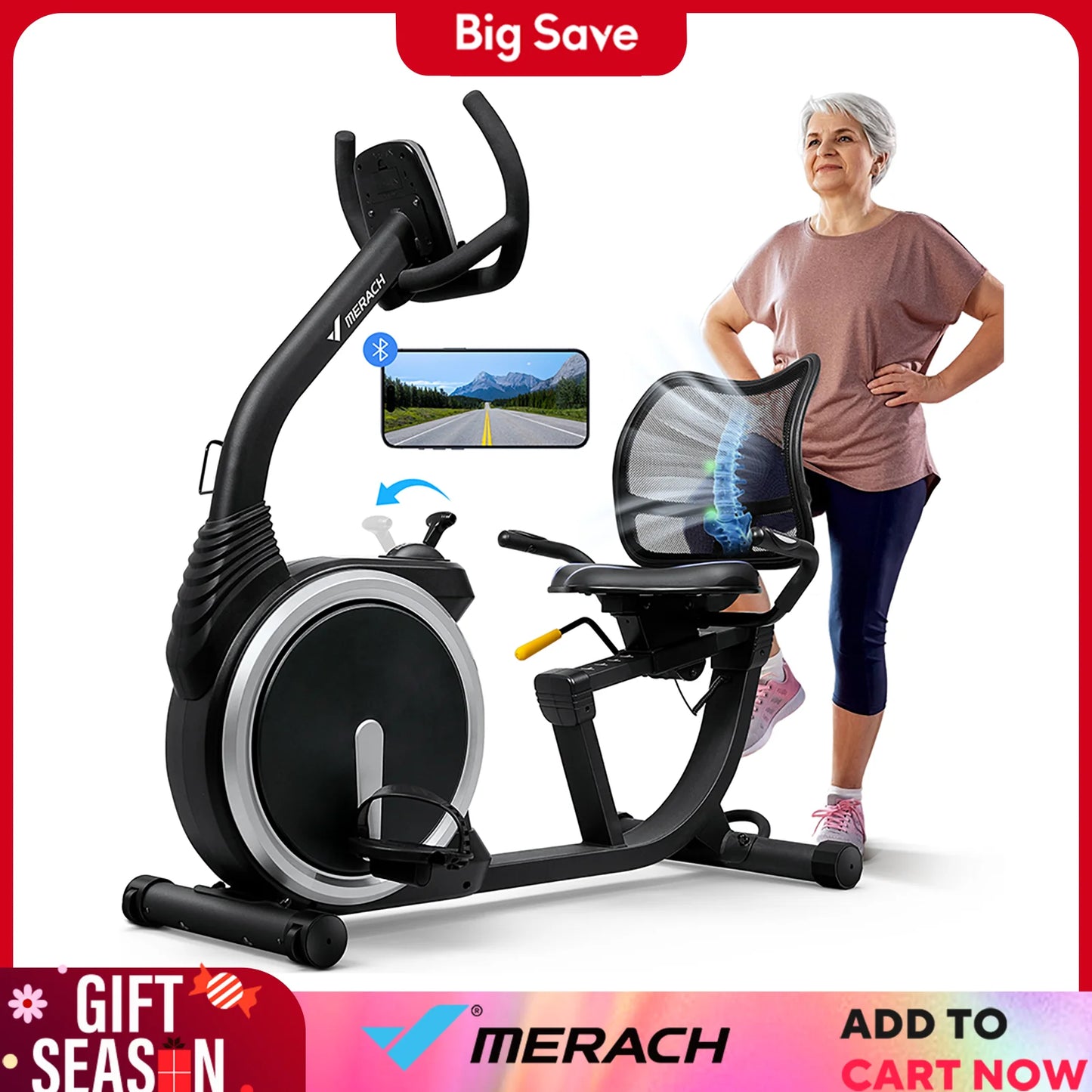 Merach Recumbent Exercise Bike for Home and Commercial