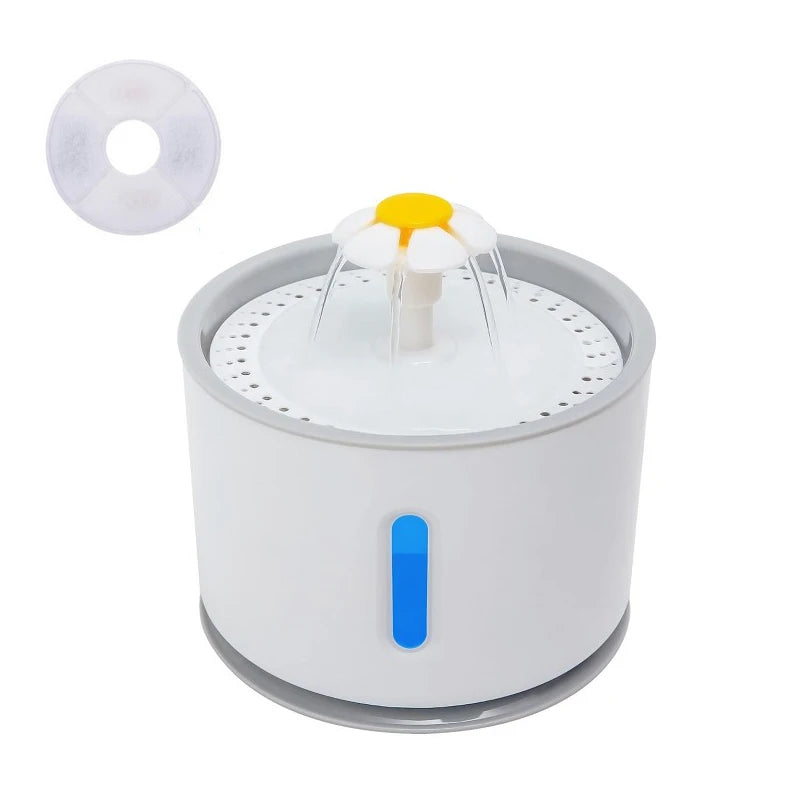 Automatic Cat Water Fountain With LED Lighting USB Feeder