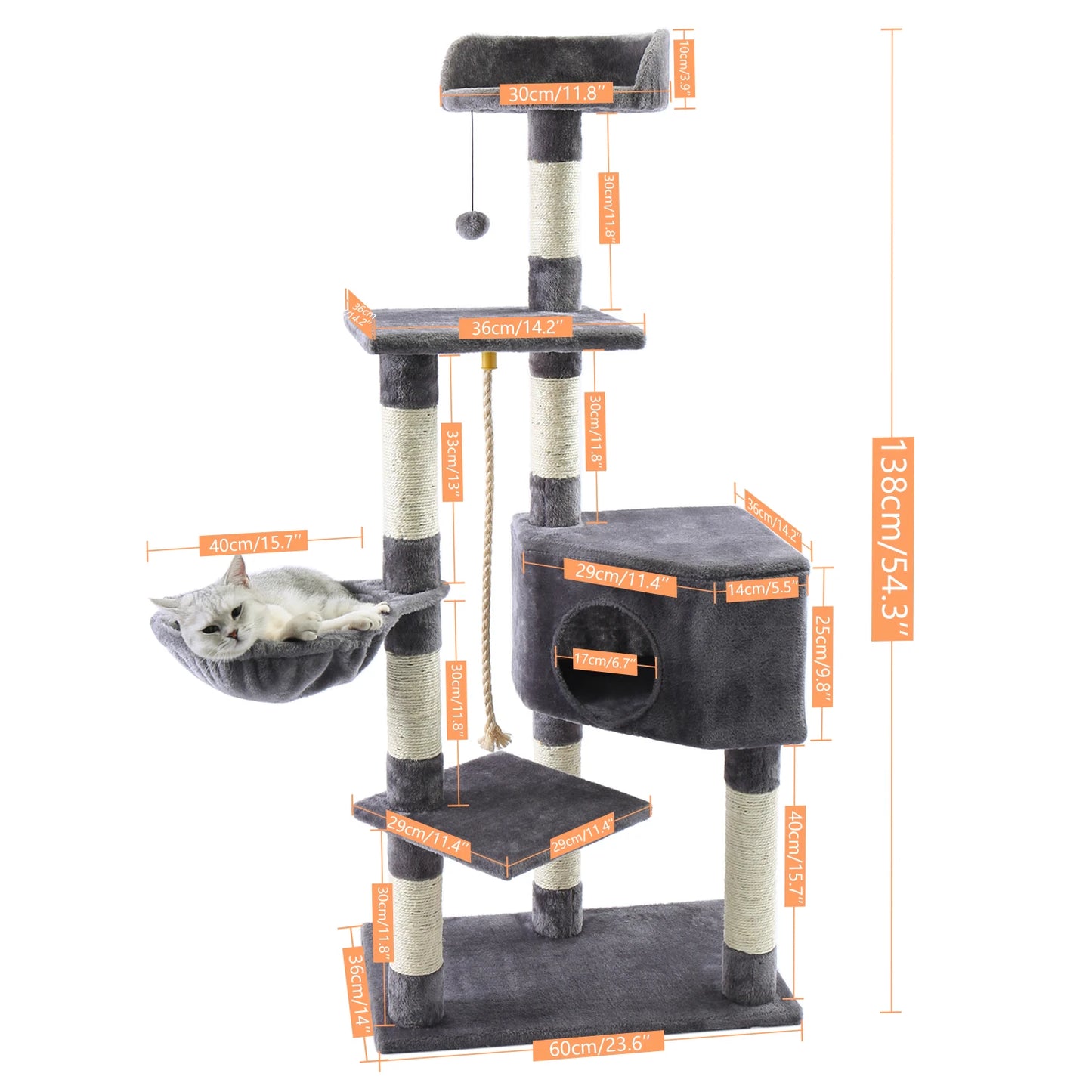 PAWZ Road Multi Level Cat Tree Tower Scratching Post