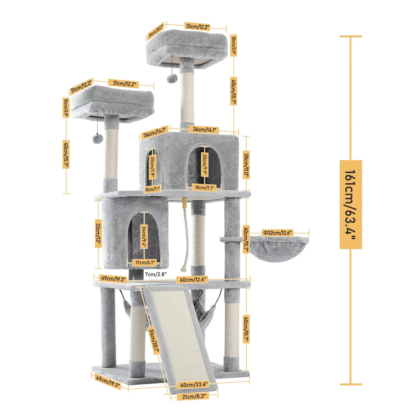PAWZ Road Multi Level Cat Tree Tower Scratching Post