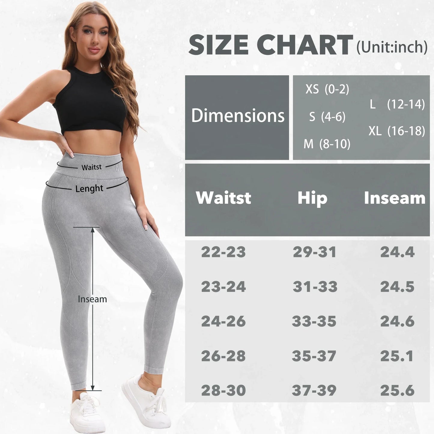 2 Pack Womens High Waisted Seamless Yoga Leggings Butt Lift