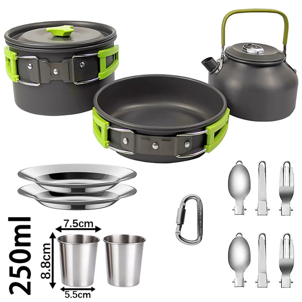 LISM Camping Cookware Set For 2 To 3 People Nonstick Pots