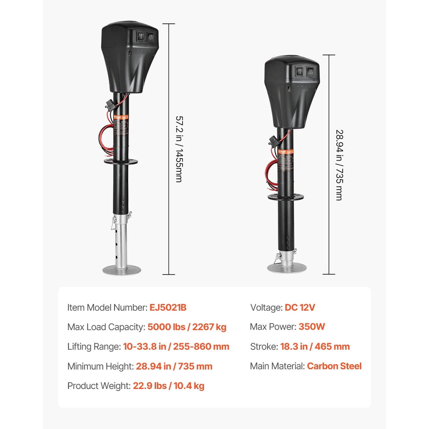 SucceBuy Electric Trailer Jack 5000Lbs Power Tongue Jack