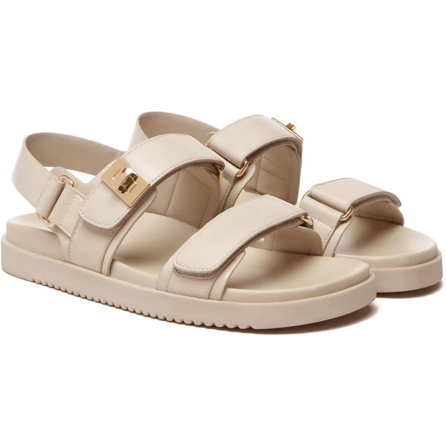 Nu Styles 4Ever Comfort Leather Sandals Adjustable Straps