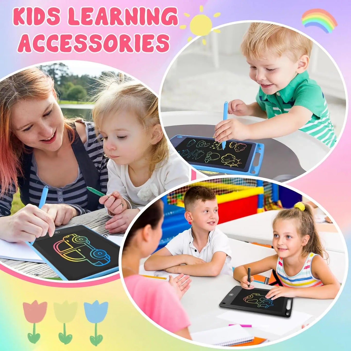 12 Pack LCD Writing Tablets Kids 6 5 Inch Doodle Boards