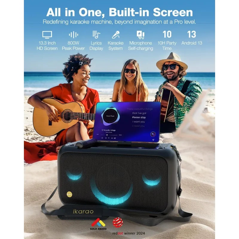 General Use Garden Karaoke Machine With Built In Screen