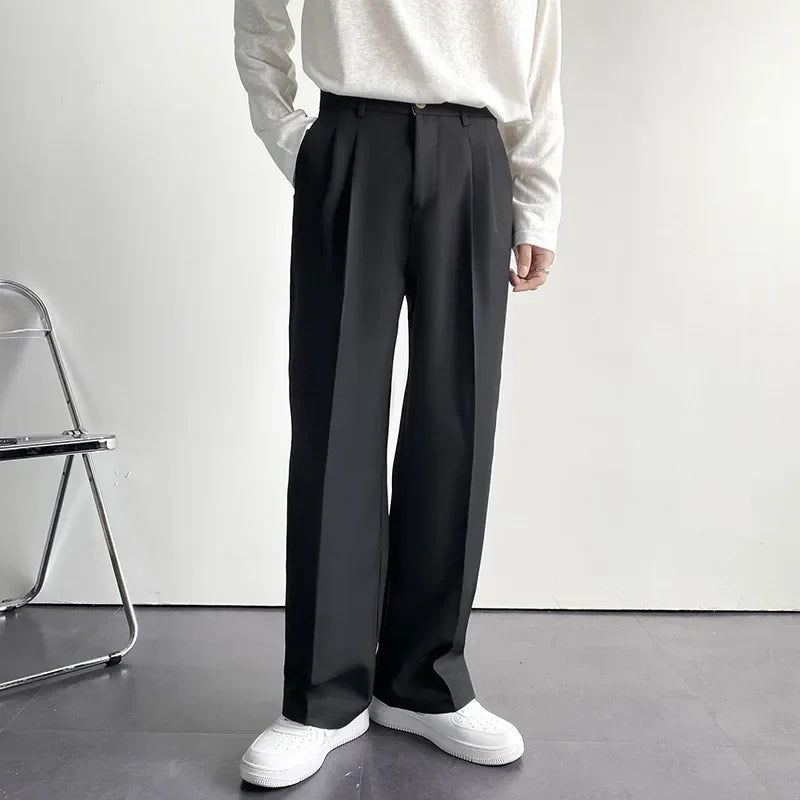 Guangdong Men Wide Leg Pants Casual Draped Trousers