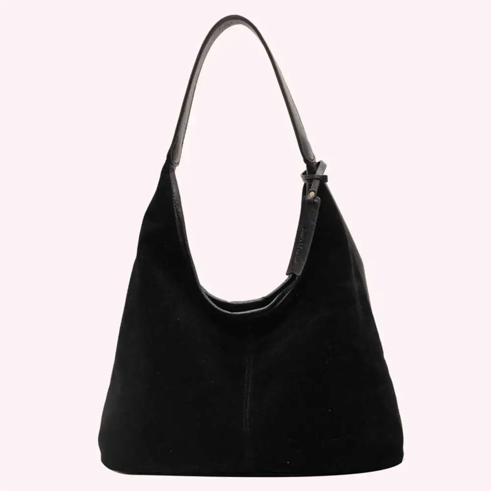 Women Suede Tote Bag With Magnetic Closure Shoulder Bag
