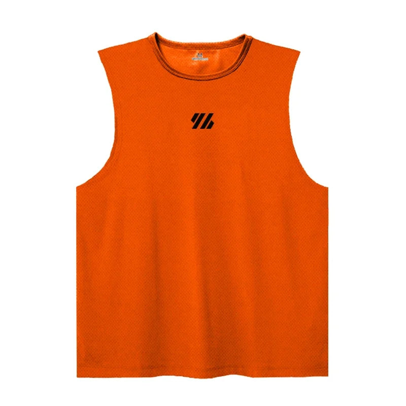 Mens Running Sleeveless Tank Tops Mesh Breathable Quick Dry