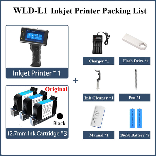 WILLITA Portable Inkjet Printer for Batch Numbers Barcodes
