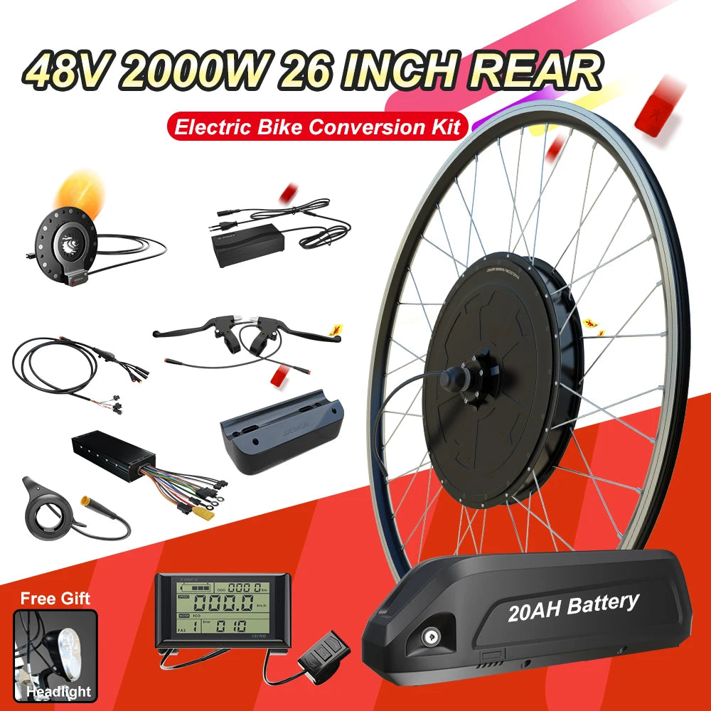 SMATEIGHT 48V 2000W Ebike Conversion Kit With Battery 20Ah