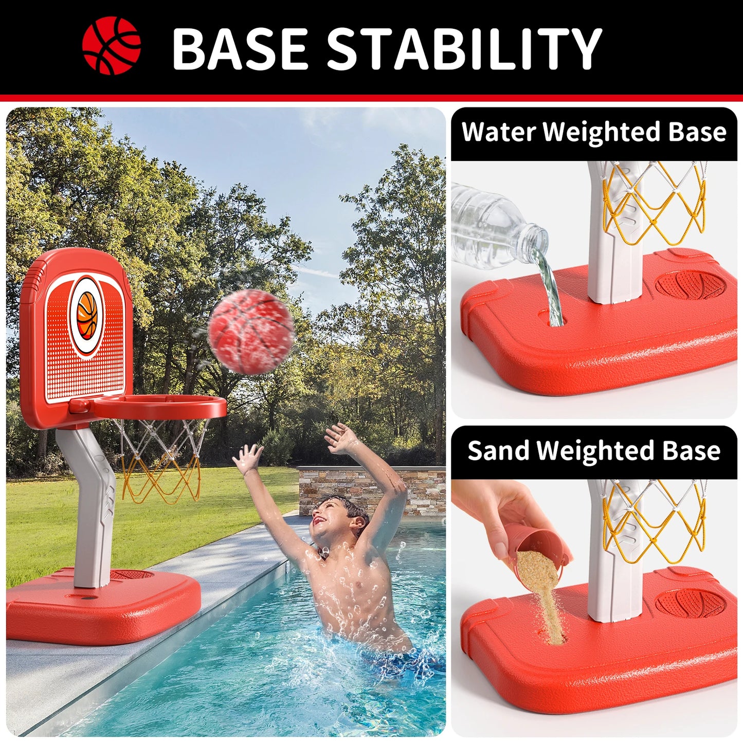 Indoor Outdoor Basketball Hoop Kids 3 To 12 With 4 Balls