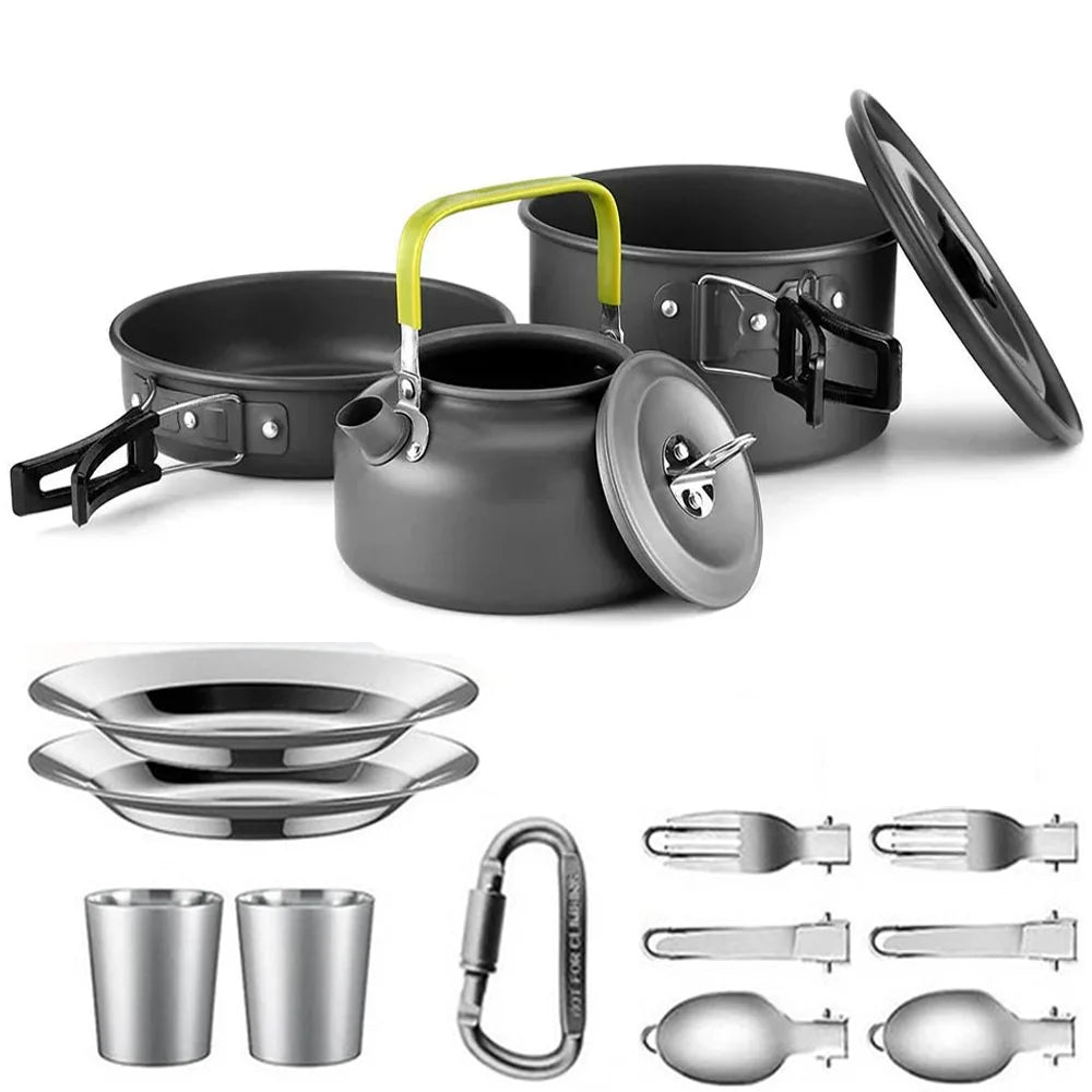 LISM Camping Cookware Set For 2 To 3 People Nonstick Pots