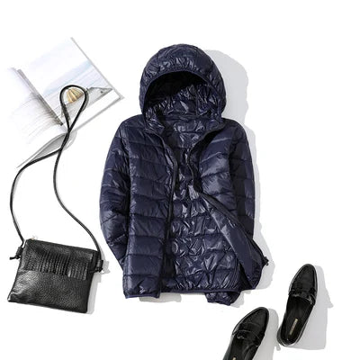 Women Ultra Light Down Parka Hooded Coat Duck Down Winter
