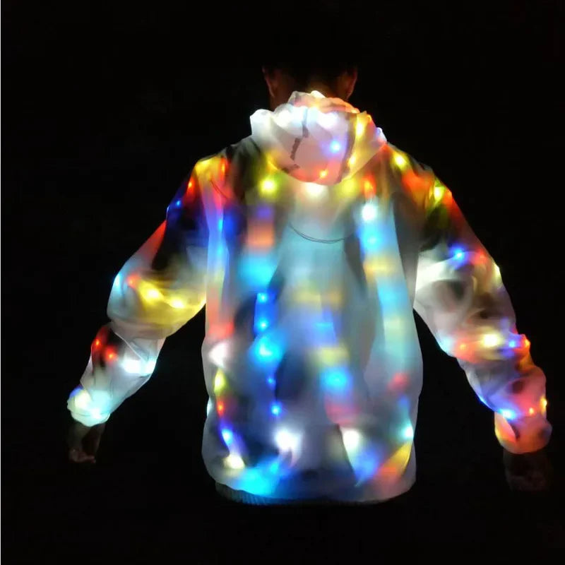LED Lights Waterproof Light Up Rave Jacket for Adults
