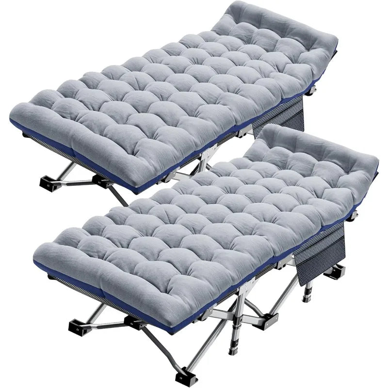 High Concerned Folding Camping Cot For Adults With Mat