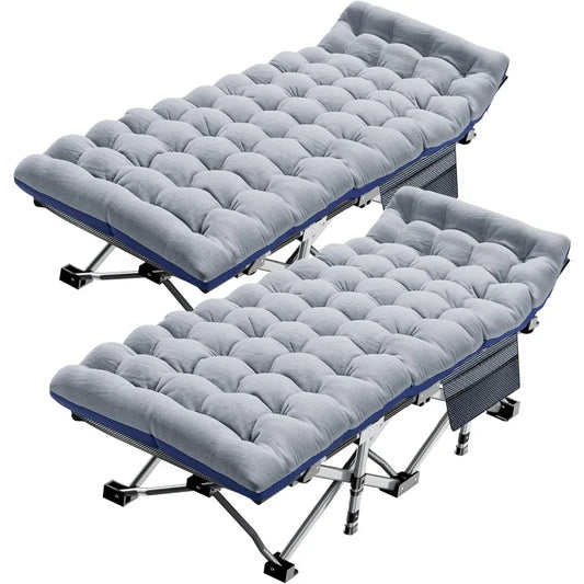High Concerned Folding Camping Cot For Adults With Mat