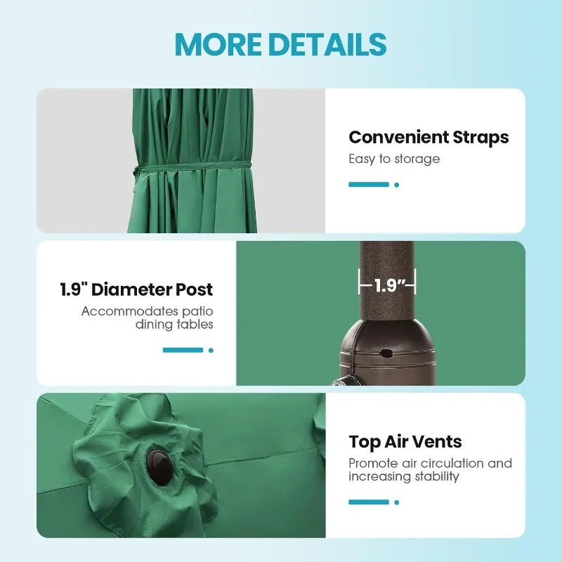 General Use Double Sided Patio Umbrella With Base Crank