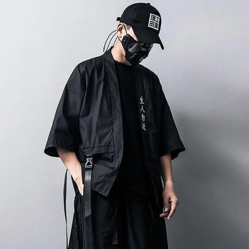 JYDEDRYCN Harajuku Techwear Shirt Short Sleeve Men