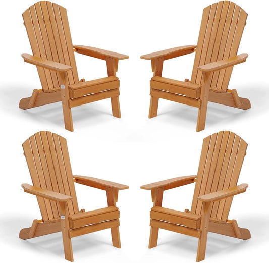 Nu Styles 4Ever Folding Adirondack Chairs Set Of Four