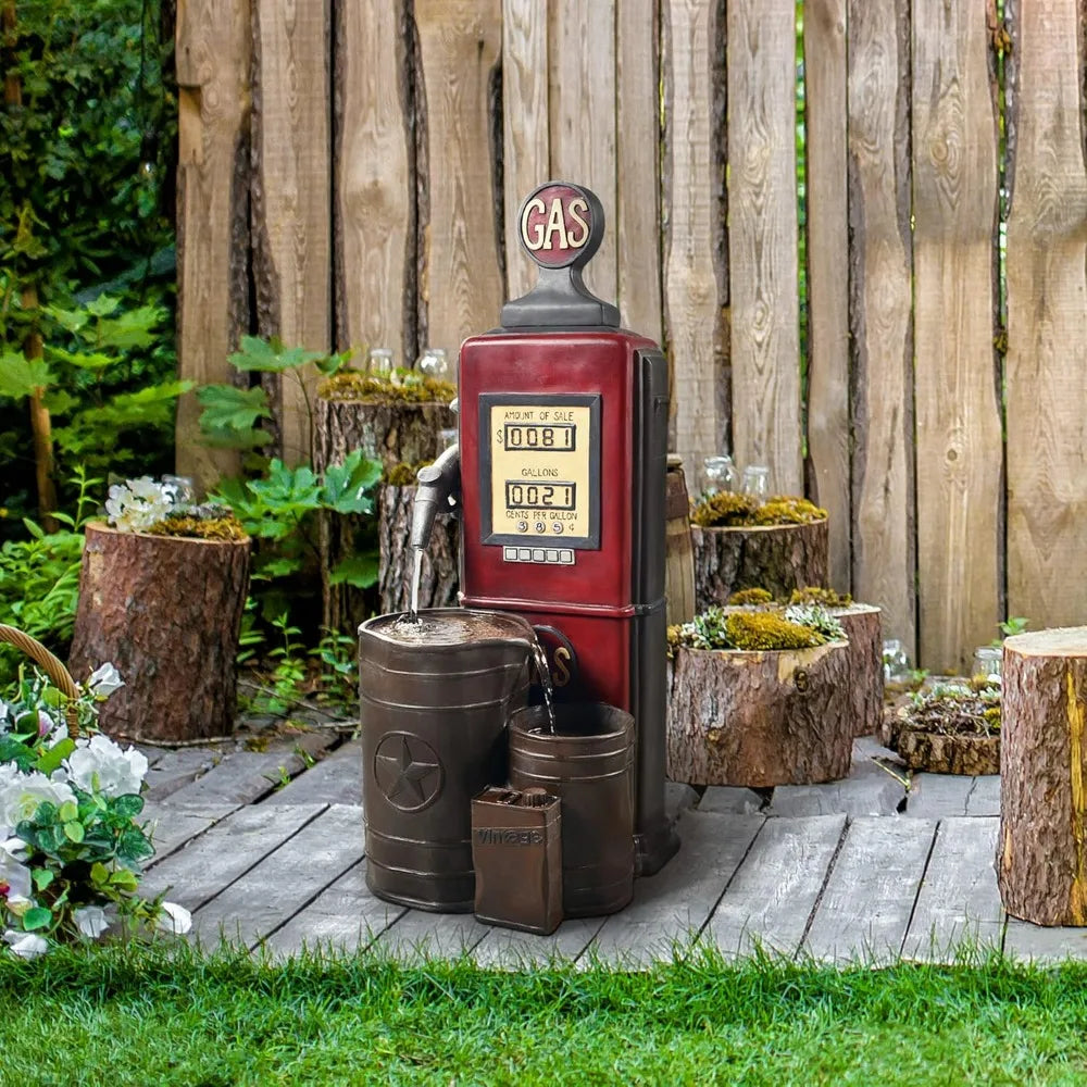 XMSJ Vintage Style Outdoor Waterfall Fountain With Pump