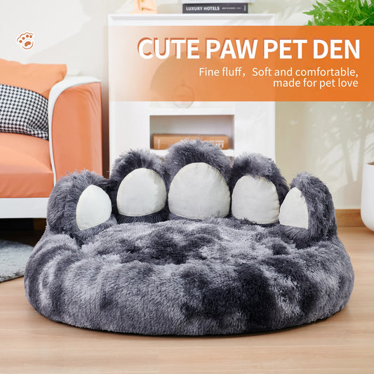 Paw Shape Dog Bed Cozy Warm Thick Cushion for Pets Deluxe