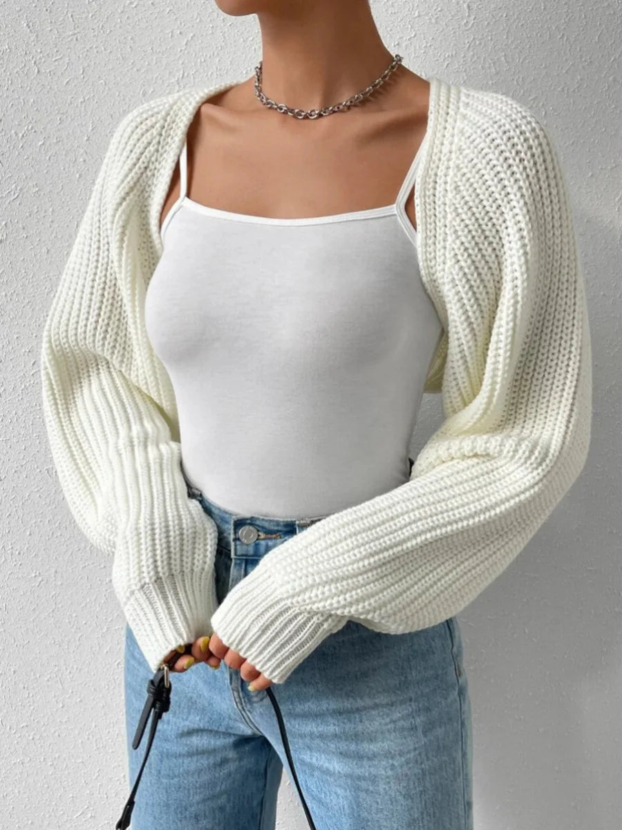 Hirigin Women Open Front Cropped Cardigan Shrug Knit Top