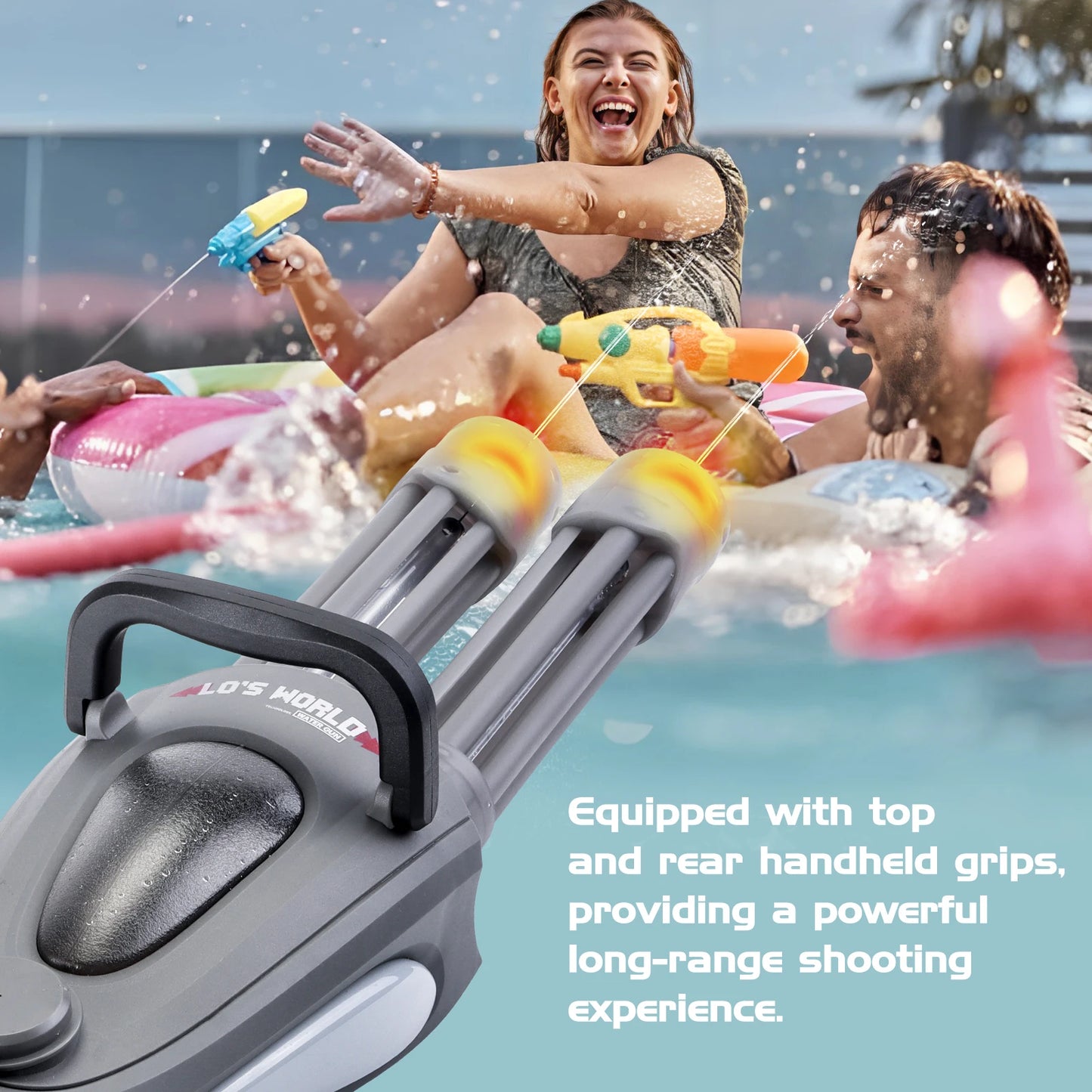 Gatling Electric Water Gun Toy For Kids Barrel Blaster