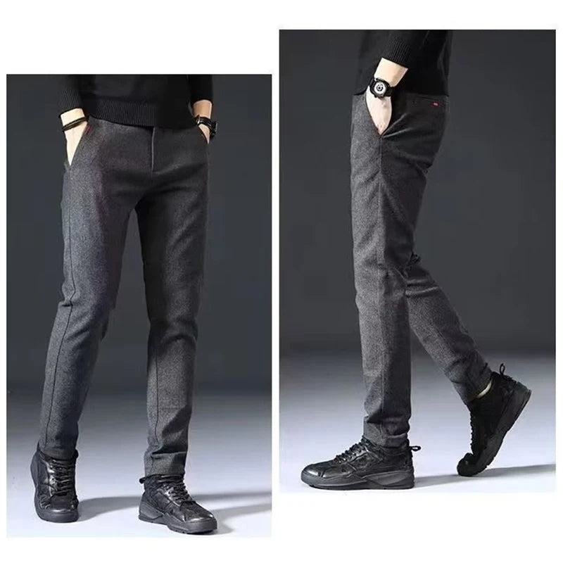 Scarlett Queen Men Straight Leg Work Pants Slim Fit