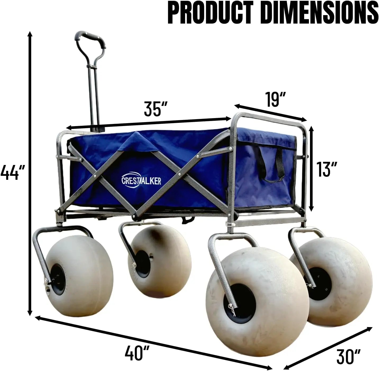 XMSJ Beach Cart With 13 Balloon Wheels Wagon Pump Included