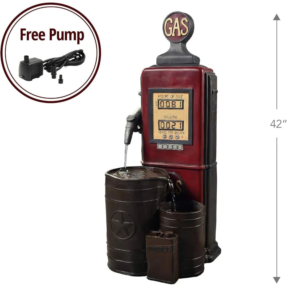 XMSJ Vintage Style Outdoor Waterfall Fountain With Pump