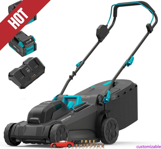 XMSJ 2x20V Cordless Electric Lawn Mower Brushless Push