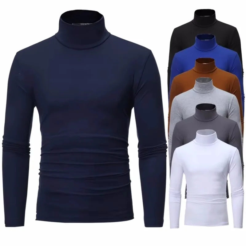 Thermal Underwear Top For Men Slim Fit Turtleneck Longsleeve