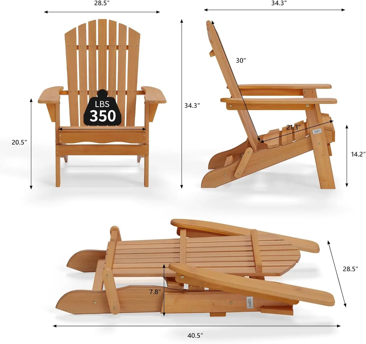 Nu Styles 4Ever Folding Adirondack Chairs Set Of Four