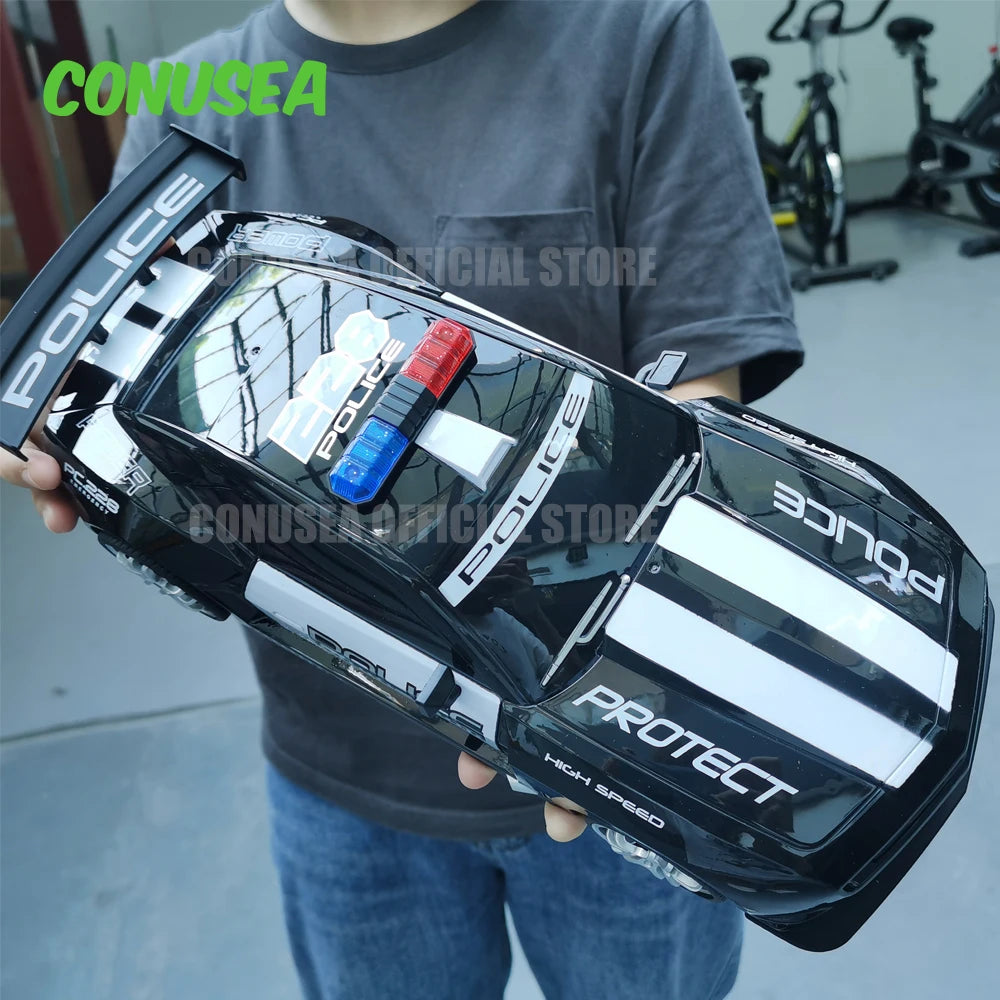 CONUSEA Police RC Car 2.4GHz Lights Durable Chase Vehicle